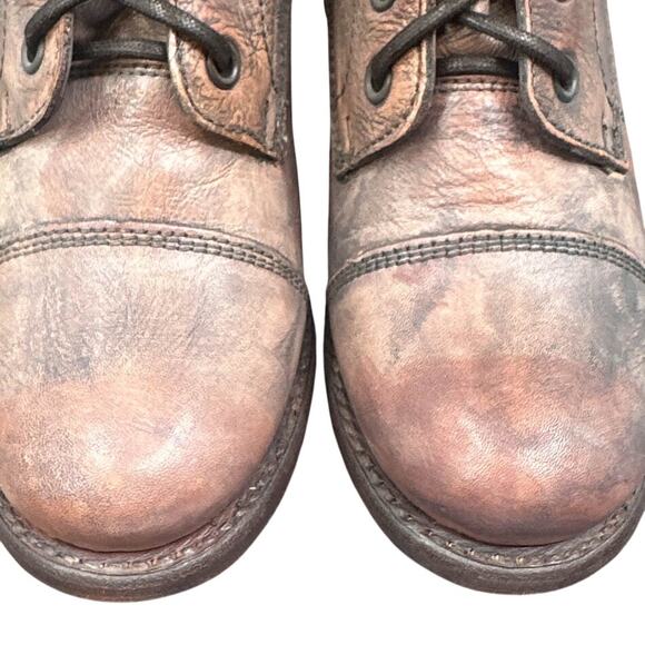 Bed Stu Judgement Combat Boots 6 Cobbler Pinkish Brown Granny Western Grunge USA - Picture 10 of 16